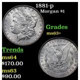 1881-p Morgan $1 Grades Select+ Unc