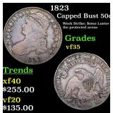 1823 Capped Bust 50c Grades vf++