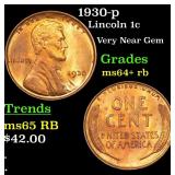 1930-p Lincoln 1c Grades Choice+ Unc RB