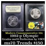 1992-p Olympics Modern Commem Half Dollar 50c Grad