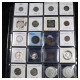 Page of 20 Mixed coins Morgan $1, Peace $1, Proof