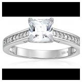 Decadence Sterling Silver 6mm Princess Cut Open Ca