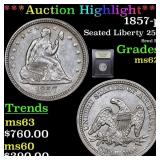***Auction Highlight*** 1857-p Seated Liberty Quar