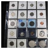 Page of 20 Mixed coins Morgan $1, Peace $1, Proof