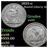 1855-o Seated Half Dollar 50c Grades Select AU