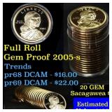 Proof 2005-s Sacagawea dollar roll $1, 20 pieces