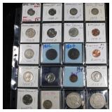 Page of 20 Mixed coins Morgan $1, Peace $1, Proof