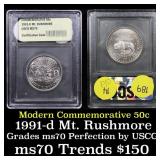 1991-p Mount Rushmore Modern Commem Dollar $1 Grad