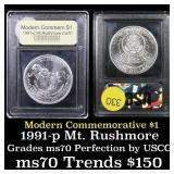 1991-p Mount Rushmore Modern Commem Dollar $1 Grad