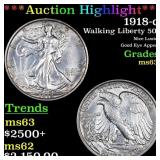 ***Auction Highlight*** 1918-d Walking Liberty Hal