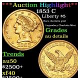 ***Auction Highlight*** 1853 C Charlotte Gold Libe