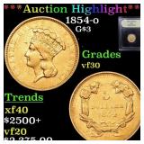 ***Auction Highlight*** 1854-o Three Dollar Gold .
