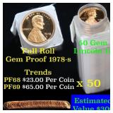Proof 1974-s Lincoln cent 1c roll, 50 pieces (fc)
