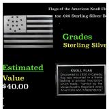 Flags of the American Knoll Flag 1oz .925 Sterling