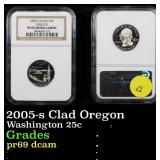 NGC 2005-s Clad Oregon Washington Quarter 25c Grad