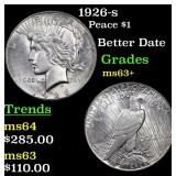 1926-s Peace Dollar $1 Grades Select+ Unc