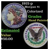 1921-p Morgan Dollar $1 Grades Hand Painted