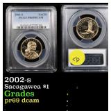 PCGS 2002-s Sacagawea Dollar 1 Graded pr69 dcam By