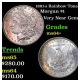 1881-s Rainbow Toned Morgan Dollar $1 Grades Choic