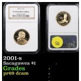 NGC 2001-s Sacagawea Dollar 1 Graded pr69 dcam By