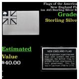 Flags of the American New England Flag 1oz .925 St