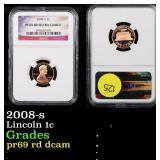 NGC 2008-s Lincoln Cent 1c Graded pr69 rd dcam By