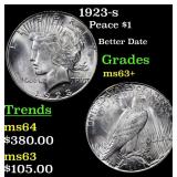 1923-s Peace Dollar $1 Grades Select+ Unc