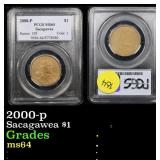 PCGS 2000-p Sacagawea Dollar 1 Graded ms64 By PCGS