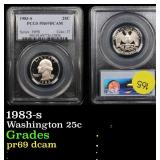 PCGS 1983-s Washington Quarter 25c Graded pr69 dca