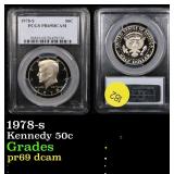 1978-s Kennedy Half Dollar 50c Graded pr69 dcam By