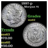 1897-p Morgan Dollar $1 Grades Select Unc