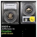 PCGS 2002-s Jefferson Nickel 5c Graded pr69 dcam B