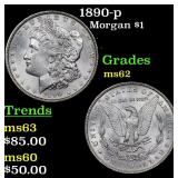 1890-p Morgan Dollar $1 Grades Select Unc