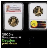 NGC 2005-s Sacagawea Dollar 1 Graded pr69 dcam By