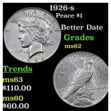 1926-s Peace Dollar $1 Grades Select Unc