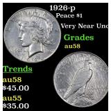 1926-p Peace Dollar $1 Grades Choice AU/BU Slider