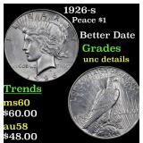 1926-s Peace Dollar $1 Grades Unc Details