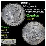 1888-p Morgan Dollar $1 Grades Choice AU/BU Slider