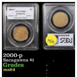 PCGS 2000-p Sacagawea Dollar 1 Graded ms64 By PCGS