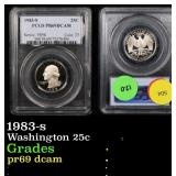 PCGS 1983-s Washington Quarter 25c Graded pr69 dca