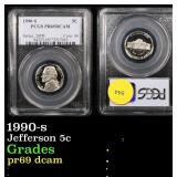 PCGS 1990-s Jefferson Nickel 5c Graded pr69 dcam B