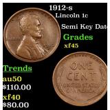 1912-s Lincoln 1c Grades xf+