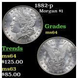 1882-p Morgan $1 Grades Choice Unc