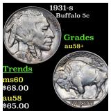 1931-s Buffalo 5c Grades Choice AU/BU Slider+