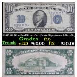 1934C $10 Blue Seal Silver Certificate Signatures