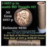 Uncirculated 1c orig shotgun roll, 1957-p