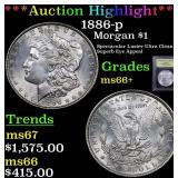 *Highlight* 1886-p Morgan $1 Graded GEM++ Unc