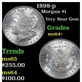1898-p Morgan $1 Grades Choice+ Unc