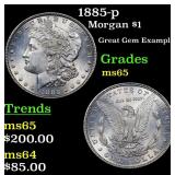 1885-p Morgan $1 Grades GEM Unc
