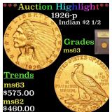 *Highlight* 1926-p Indian $2 1/2 Graded Select Unc